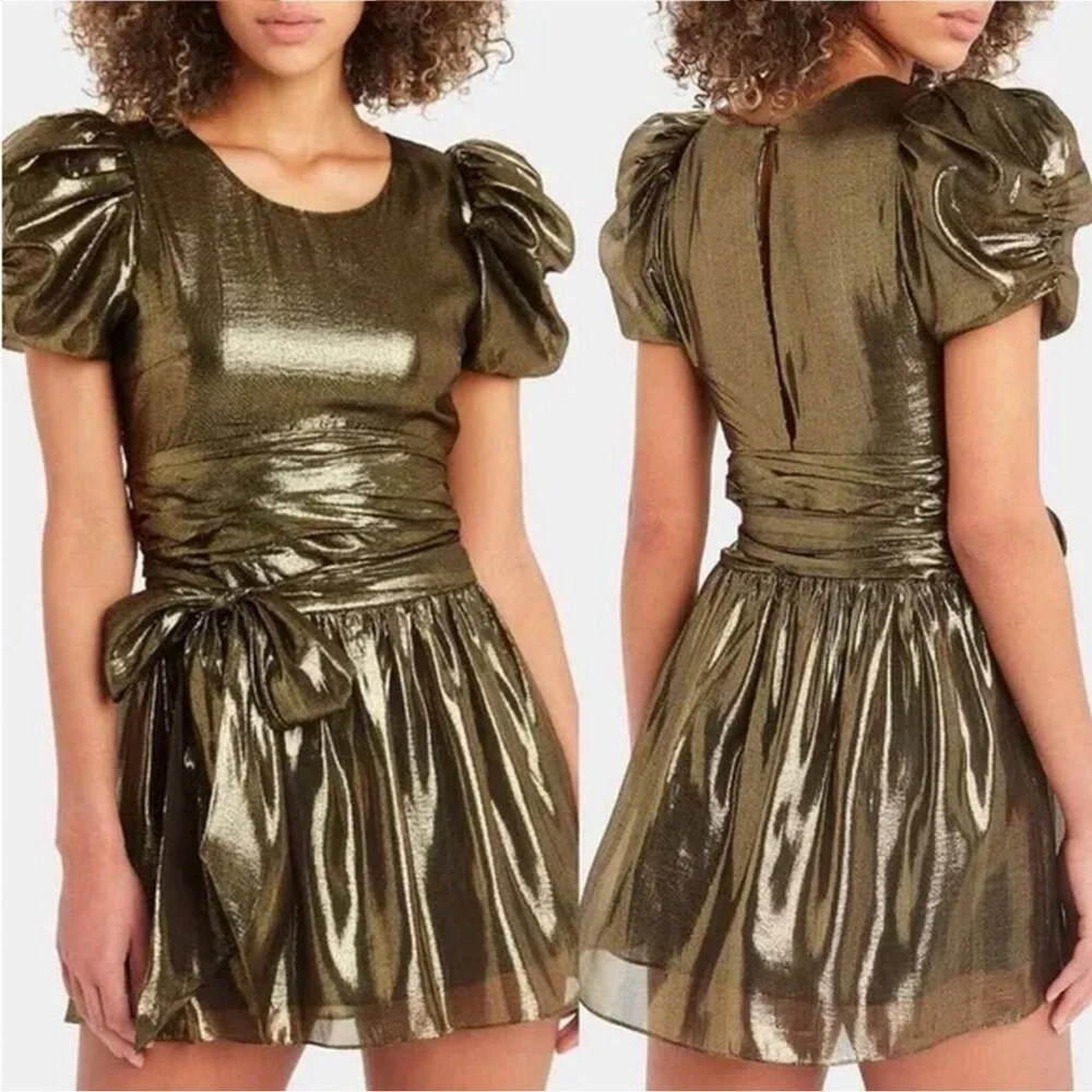 Love Shack Fancy Women’s Gold Dress Size00 - Picture 8 of 8